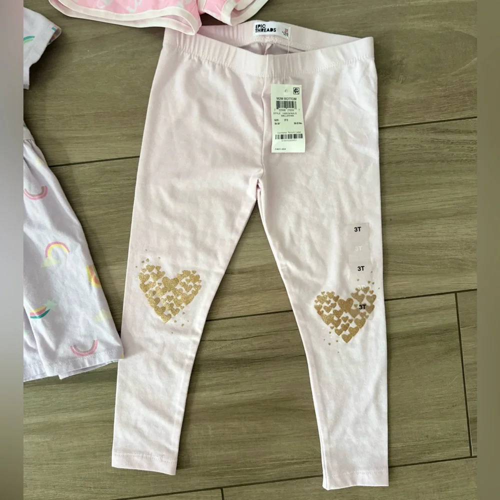 Girls 3T bundle 3T leggings champion set rainbow dress - Picture 2 of 5
